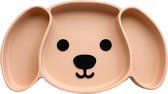 LITTLE-BUNNY silicone baby bordje met zuignap - hond perzik - babybord - kinderbord - kinderservies