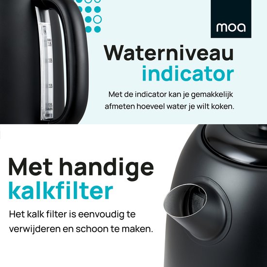 Bartscher waterkoker 0,6 liter 800 watt zwart - | Voor sfeer, gemak & meer