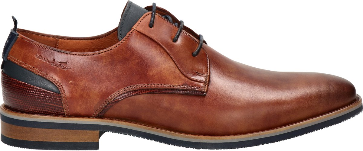 Van Lier heren veterschoen - Cognac - Maat 45