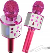 Playos® - Microphone Karaoké - Rose - Sans Fil - Bluetooth - avec Changeur de Voix - Enfants et Adultes - Haut-Parleur - Set Karaoké -