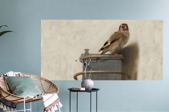 Muurstickers - Sticker Folie - Puttertje - Oude Meester - Carel Fabritius - 120x60 cm - Plakfolie - Muurstickers Kinderkamer - Zelfklevend Behang - Zelfklevend behangpapier - Stickerfolie