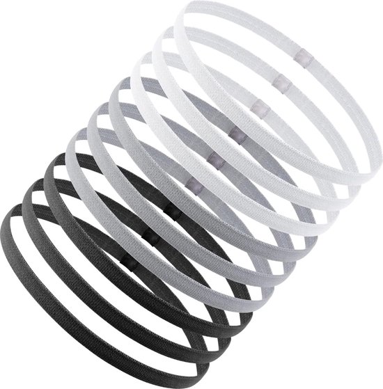 Foto: Elastische antislip sporthaarbanden 9 stuks antislip siliconen grip oefening haarbanden dunne nonslip fitness hoofdbanden kleur zweetband voor dames heren tennis basketbal voetbal hardlopen
