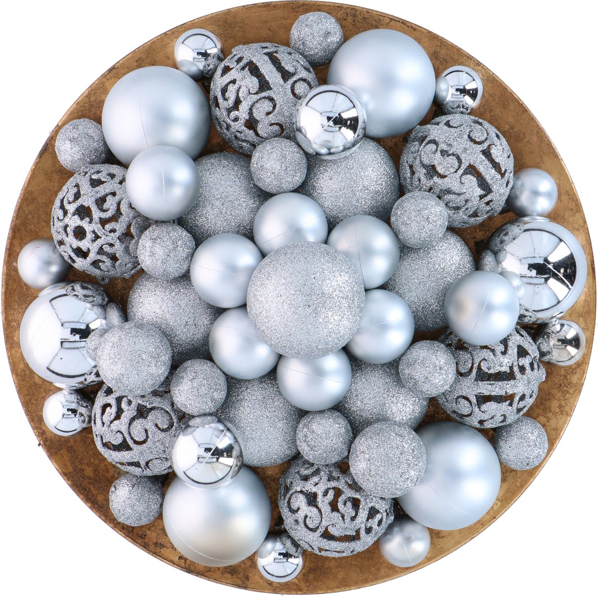 101 Boules De Noël En Plastique Bronze - Ø3/4/6cm - Mat, Brillant, Pailleté, Ajouré - Pour Sapin Intérieur/Extérieur
