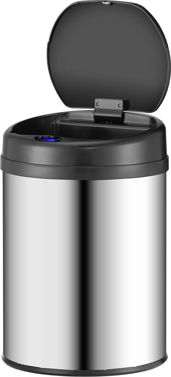 Automatische Prullenbak / Afvalemmer / Sensorprullenbak - 30 Liter - Zilver - Rond