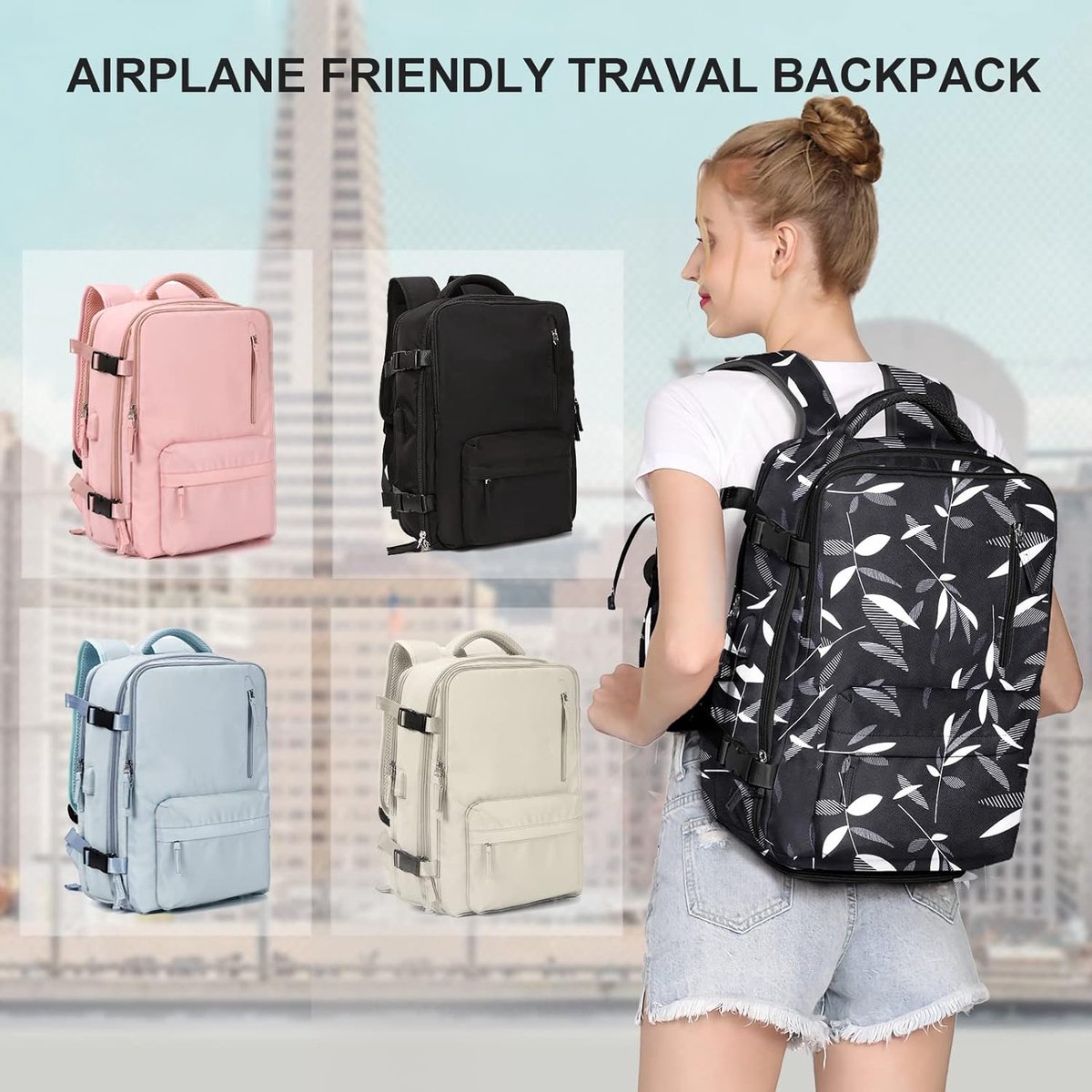 LOVEVOOK Ryanair Easyjet handbagage-rugzak, reisrugzak, handbagage, vliegtuig, draagzak, handbagage, cabine, rugzak, tas, koffer, grijs, 45 x 36 x 20 cm, Casual LOVEVOOK Ryanair Easyjet handbagage-rugzak, reisrugzak, handbagage, vliegtuig, draagzak, handbagage, cabine, rugzak, tas, koffer, grijs, 45 x 36 x 20 cm, Casual