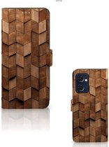 Book Style Case geschikt voor OPPO Find X5 Lite | Reno 7 5G Wooden Cubes