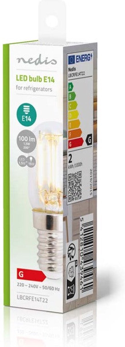 Nedis LBCRFE14T22 - Ampoule LED pour frigo T22 E14/1,5W/230V 1800K