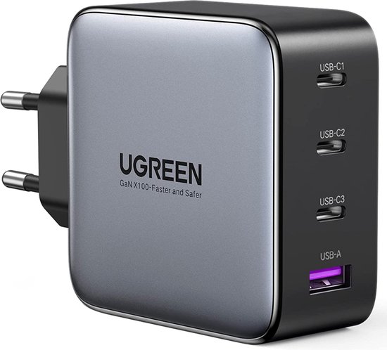 UGREEN - Chargeur Fast GaN 4 en 1 100W - Chargeur rapide - Macbook - iPhone  - Android