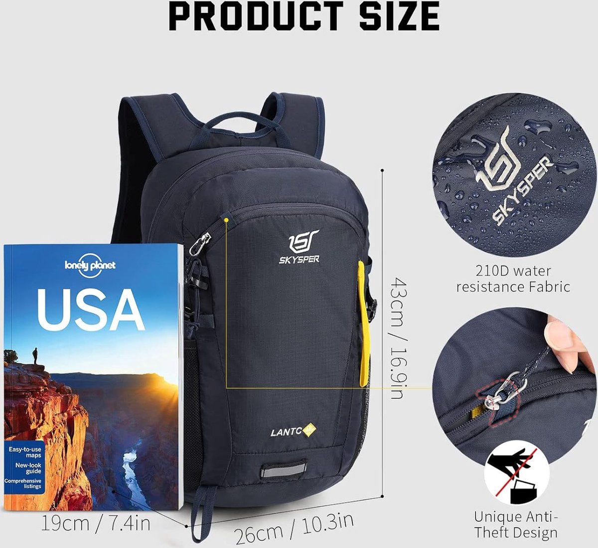 Sac à Dos Randonnée Imperméable 20L Gomice - Léger Et Pliable - Pour Trek, Pêche, Aventure - Nylon Résistant - 8
