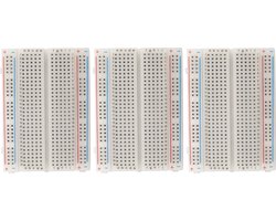 MMOBIEL 3st PCB Breadboard Prototype Circuit Bord Soldeervrij – 3x400 Punten - Geschikt met DIY Arduino, Raspberry Pi 2 / 3 / 4 / 5 Projecten Proto Shield Distribution - Verbindingsblokken