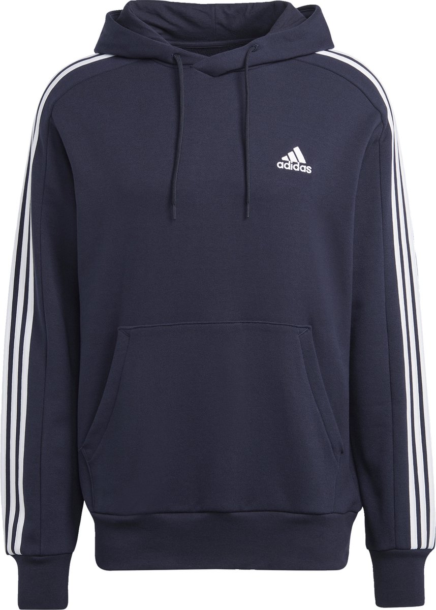 adidas Sportswear Essentials French Terry 3-Stripes Hoodie Heren Blauw