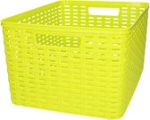 Plasticforte Opbergmand - Kastmand - rotan kunststof - limegroen - 18 Liter - 29 x 39 x 20 cm