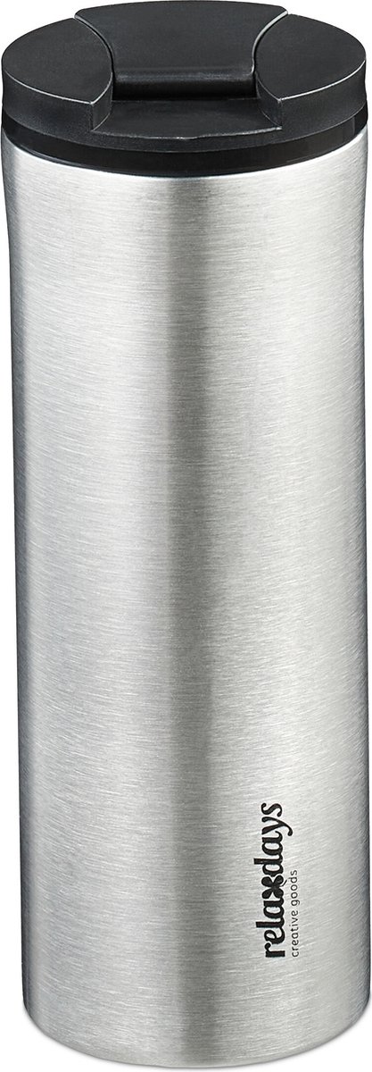thermosbeker - 400 ml - rvs - zilver