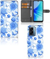 Hoesje voor OPPO A77 5G | A57 5G Flowers Blue