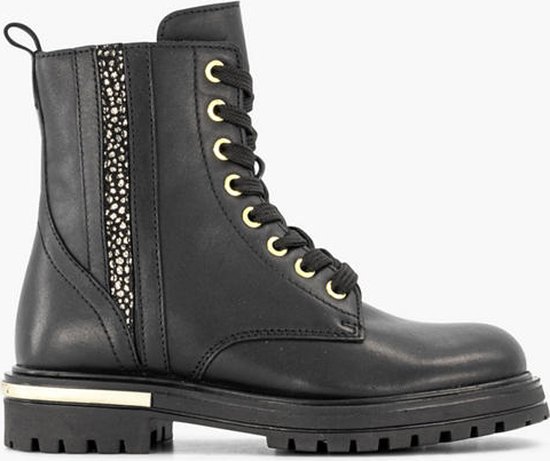 limelight girl Zwarte leren veterboot - Maat 28