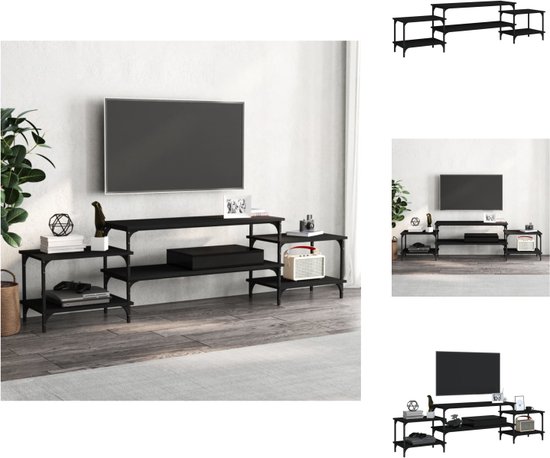 vidaXL TV-meubel zwart - 197 x 35 x 52 cm - hoge kwaliteit - Kast