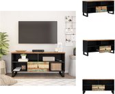 vidaXL Tv-meubel Massief Gerecycled Hout - 100 x 33 x 46 cm - Meerkleurige Afwerking - Kast