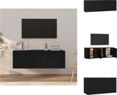 vidaXL TV-meubelset - TV-Meubel 80x34.5x40cm - TV-Meubel 40x34.5x40cm - Zwart - Kast