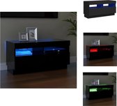 vidaXL TV-meubel TVM001 - 80 x 35 x 40 cm - LED-verlichting - Zwart - Bewerkt hout - Kast