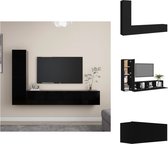 vidaXL Ensemble de meubles TV - Zwart - Aggloméré - 80x30x30 cm - 30,5x30x60 cm - Mural - Meuble