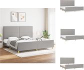 vidaXL Bedframe Lichtgrijs - 203 x 206 x 118/128 cm - Duurzaam materiaal - Verstelbare hoogte - Ondersteunende poten - Multiplex lattenbodem - Comfortabele ondersteuning - Bed