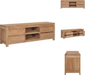 vidaXL Vintage Massief Teakhouten TV-meubel - 115 x 30 x 40 cm - 4 lades en 2 open vakken - Kast