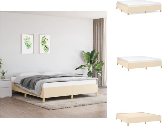 vidaXL Bed - Comfort - Bedframes - 203 x 163 x 35 cm - Crème - Bed