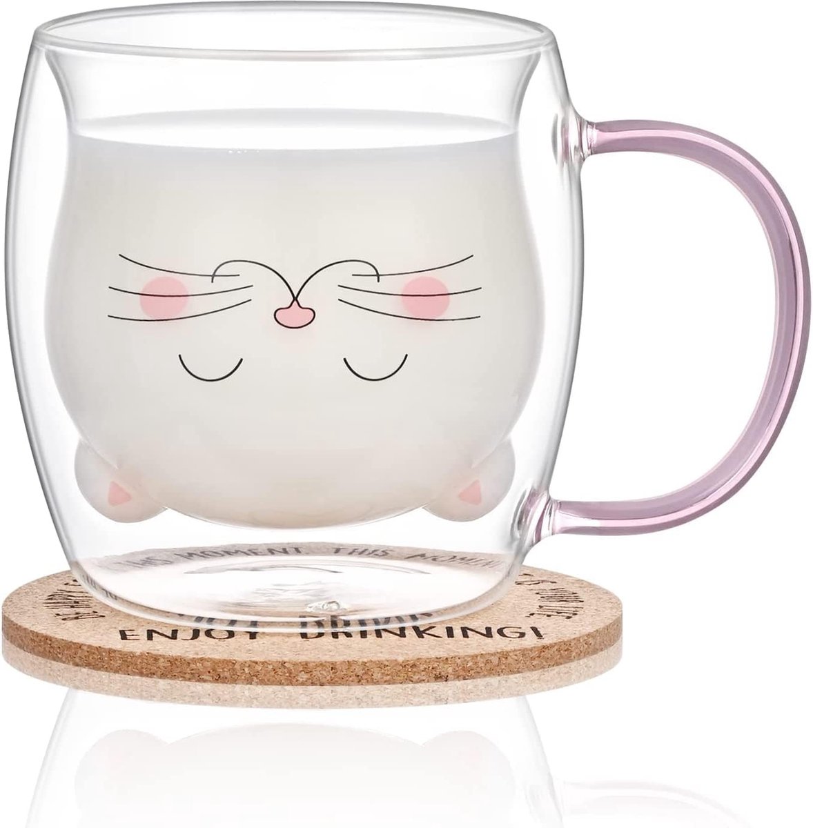 La Cafetière 2st Siena Dubbelwandige Cortado Glazen Set, 135ml Geïsoleerde Koffiekopjes voor Barista Cortado, Stapelbaar en Lichtgewicht