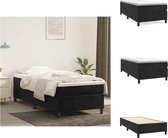 vidaXL Boxspringframe - Zacht fluwelen Stof - Ondersteunende poten - Multiplex lattenbodem - Zwart - 203x80x35cm - Geschikt voor 80x200cm matras (- vidaXL) - Bed