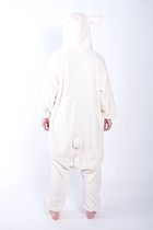 KIMU Onesie Schaap Pak - Maat XL-XXL - Schapenpak Kostuum Wit Lammetje Ooi - XXXL 3XL Zacht Fleece Dierenpak Huispak Jumpsuit Dames Heren Festival