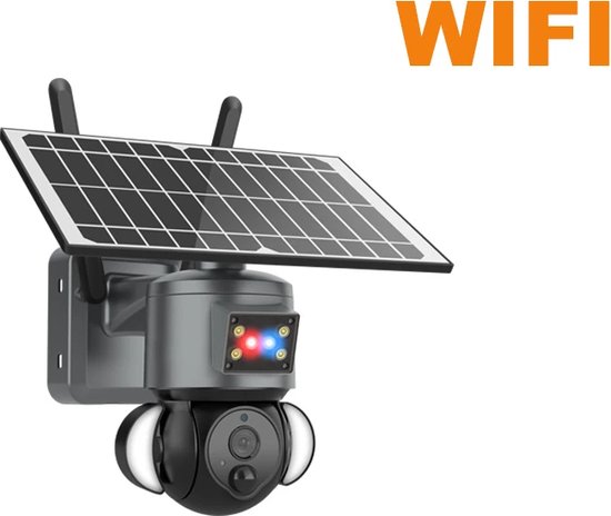 DrPhone SolarGuard - 2.4 GHZ Wifi Solar Camera - 3MP Camera - Zonnepaneel Camera - Pan / Tilt - Zonne Energie - 2 Weg Audio - Beveiligingscamera - Zwart van DrPhone — afbeelding 2