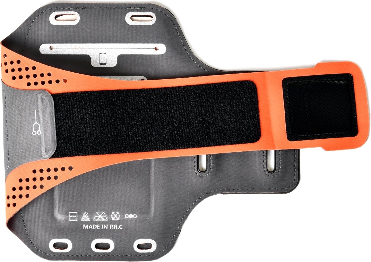 Mobigear Telefoonhoesje geschikt voor Telefoonhouder Hardlopen HTC Desire 20 Pro Sport Hoesje Neopreen | Mobigear Easy Fit Sportarmband - Oranje