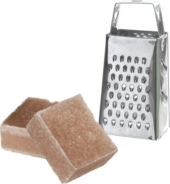 Ideas4seasons Amberblokjes/geurblokjes cadeauset - sandelhout geur - inclusief mini rasp