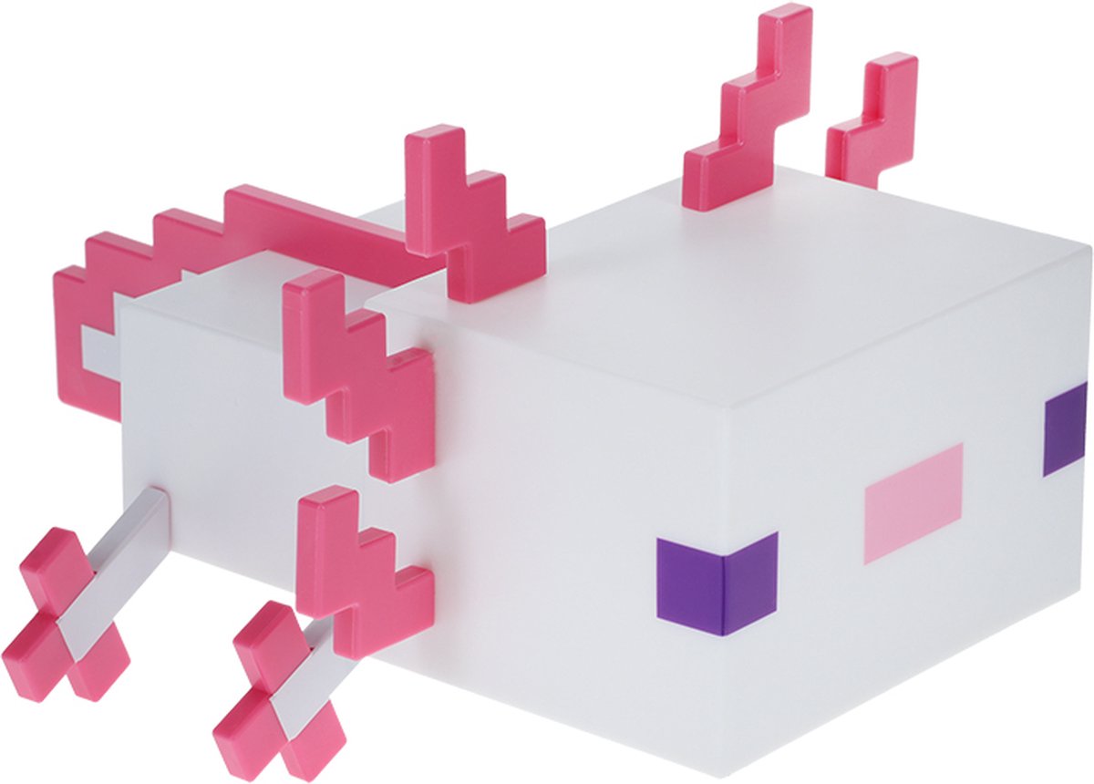 Minecraft - Axolotl Lamp - Verandert in 5 Kleuren - 21cm