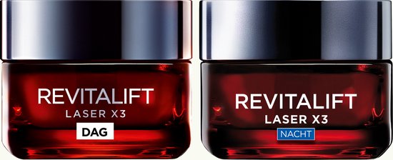 L'Oréal Paris Duo set Dag- en Nachtcrème - L’Oréal Paris Revitalift Laser X3 anti-rimpel dagcrème & L’Oréal Paris Revitalift Laser X3 Anti-Rimpel Nachtcrème met Retinol - 2x 50ml