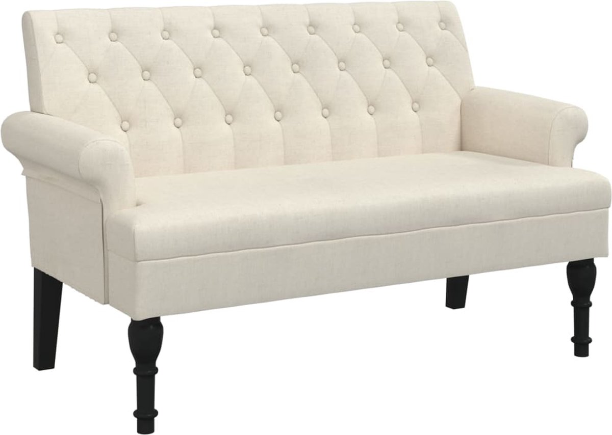 Bankje met rugleuning 120x62x75,5 cm stof donkergroen