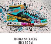 Allernieuwste toile peinture Jordan Sneaker Fashion Chaussures pour femmes  - Graffiti