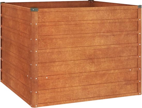 vidaXL - Plantenbak - verhoogd - 100x100x77 - cm - cortenstaal - roestig