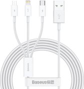Baseus Superior câble USB 1,5 m USB 2.0 USB A USB C.Micro USB A/Lightning Blanc
