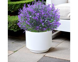 Kunstbloemen voor buiten, 12 bundels, lavendel, kunstbloemen, weerbestendige balkonplanten, struiken voor buiten, binnen, balkon, balkonbak, bloembak, paars