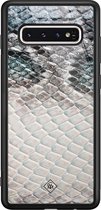 Samsung S10 hoesje glass - Oh my snake | Samsung Galaxy S10 case | Hardcase backcover zwart