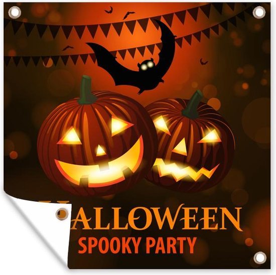 Illustratie van een uitnodiging voor een Halloween feestje tuinposter  100x100 cm -... | bol.com