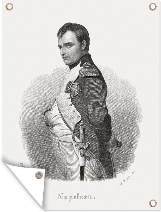 Illustration de Napoleon Bonaparte sur fond blanc affiche de jardin 30x40 cm - petit - Toile de jardin / Toile d'extérieur / Peintures d'extérieur (décoration de jardin)