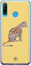 Huawei P30 Lite hoesje siliconen - Leo wild | Huawei P30 Lite case | geel | TPU backcover transparant