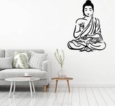 Muursticker Buddha - Zwart - 40 x 53 cm - slaapkamer keuken woonkamer