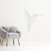 Muursticker Kolibri - Zilver - 120 x 138 cm - slaapkamer woonkamer origami alle