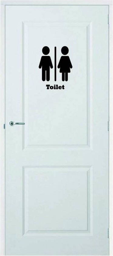 Toilet - Zwart - x 30 cm - toilet raam deur stickers - toilet | bol.com