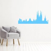 Muursticker Barcelona - Lichtblauw - 120 x 52 cm - woonkamer steden