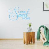 Muursticker Home Sweet Home - Lichtblauw - 60 x 40 cm - woonkamer engelse teksten