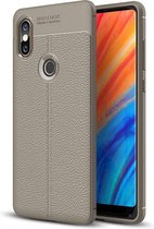 Voor Xiaomi MI Mix 2S Litchi Texture Soft TPU beschermhoes (grijs)